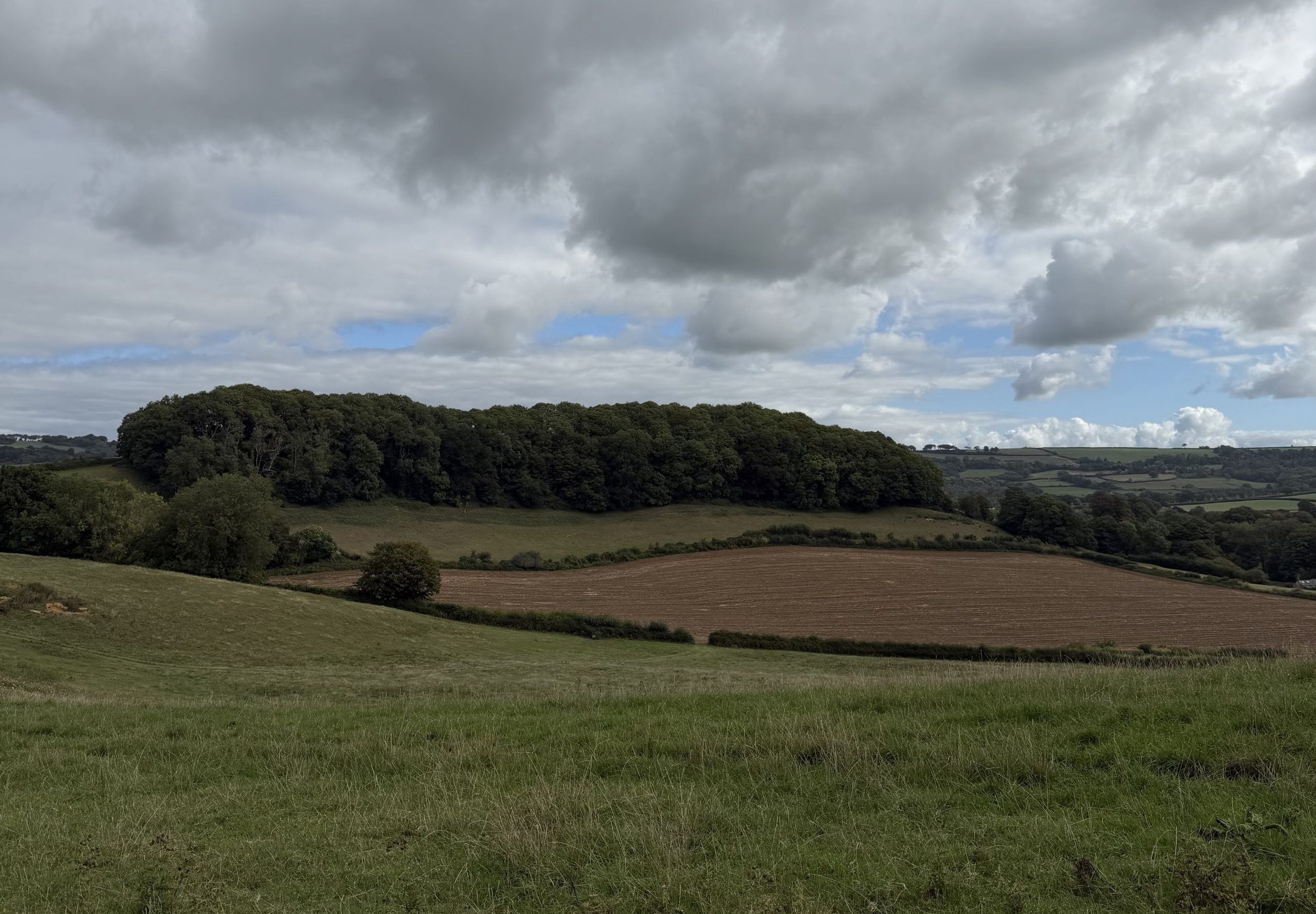 : Rainy day landscape in Dorset, West England, showing what to do in West Dorset on a rainy da