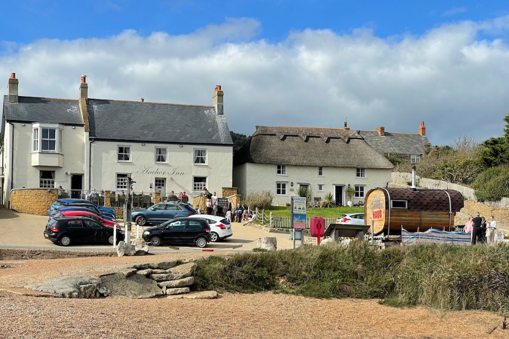 The Anchor Inn in Bridport, a coastal Dorset pub featured in a guide to the best pubs in and around Beaminster, shown with its traditional exterior and seaside setting.